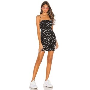 h:ours Bellah Mini‎ Black Polka Dot Dress